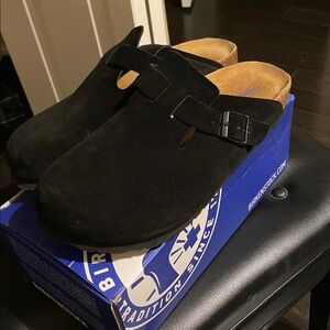 Brikenstocks Black Suede Clogs
